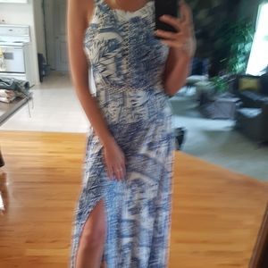 Backless Floral Maxi Dress